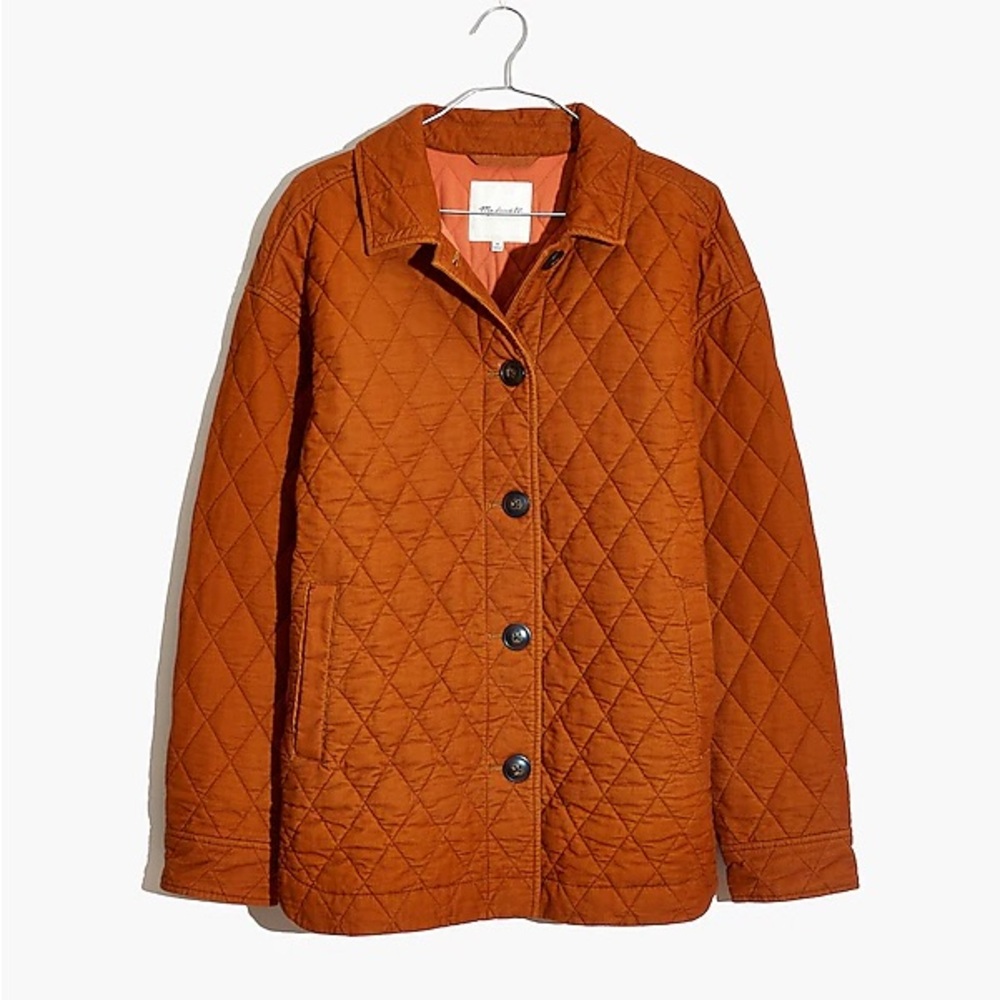Madewell Quilted Corduroy Walton Shirt-Jacket Size S Golden Pecan